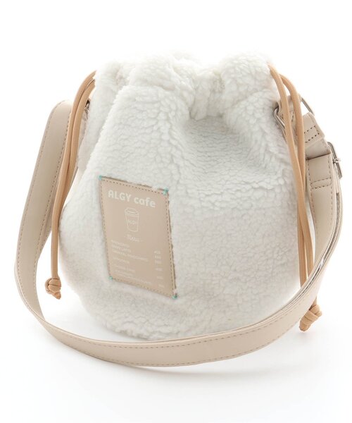 algy（アルジー）の「巾着ポシェット（ショルダーバッグ・キッズ・ミント/オフホワイト・FREE）」の2枚目の写真