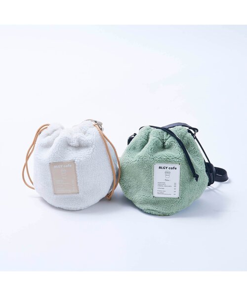 algy（アルジー）の「巾着ポシェット（ショルダーバッグ・キッズ・ミント/オフホワイト・FREE）」の8枚目の写真