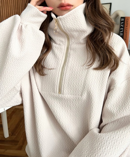 muta MARINE パフィージャガード ハーフジップ プルオーバー EVENT / WEB］Safari × muta MARINE パイルジップパーカー [全4色