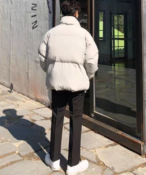 Chick(チック)の「SHORT PUFF JACKET / ショート丈 パフジャケット(ダウンジャケット/コート・メンズ・ライトグレー/オフホワイト/セージグリーン/サックスブルー/ブラック/ホワイト・M/L/XL)」の11枚目の写真