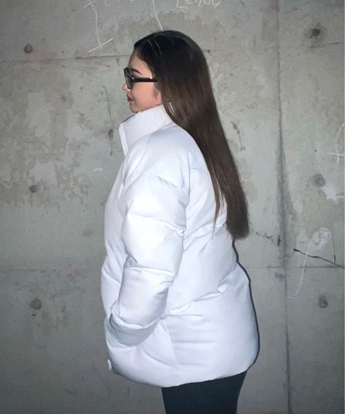 Chick(チック)の「SHORT PUFF JACKET / ショート丈 パフジャケット(ダウンジャケット/コート・メンズ・ライトグレー/オフホワイト/セージグリーン/サックスブルー/ブラック/ホワイト・M/L/XL)」の21枚目の写真