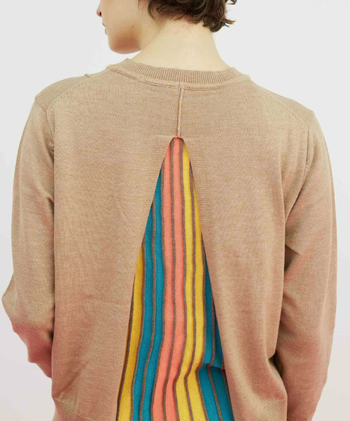 FRAPBOIS(フラボア)の「シエルニット(ニット/セーター・レディース・ベージュ/ブラック・1)」の4枚目の写真