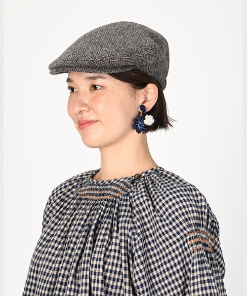 45R（フォーティファイブアール）の「手編みかぎ針フラワーのイヤリング（インディゴ）（イヤリング・レディース・インディゴブルー・FREE）」の2枚目の写真