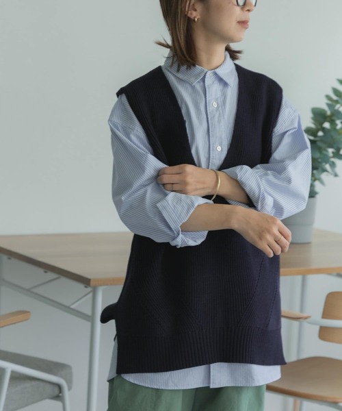 FORK&SPOON（フォークアンドスプーン）の「FORK&SPOON　オックスRCシャツ（シャツ/ブラウス・レディース・オフホワイト/ストライプ・1）」の18枚目の写真