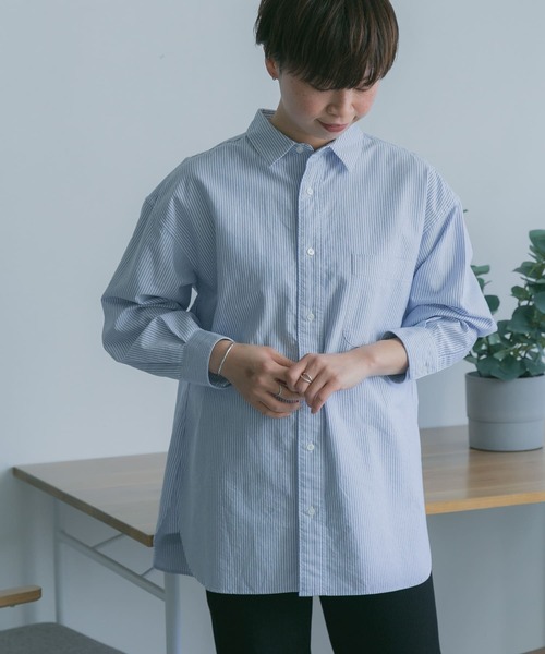 FORK&SPOON（フォークアンドスプーン）の「FORK&SPOON　オックスRCシャツ（シャツ/ブラウス・レディース・オフホワイト/ストライプ・1）」の9枚目の写真