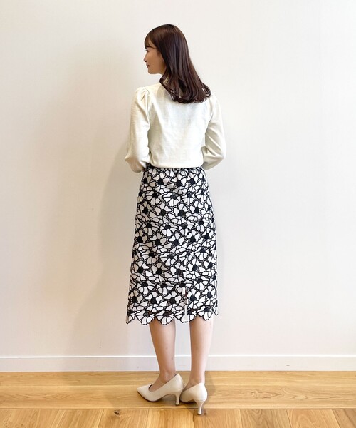 index（インデックス）の「◆配色 フラワーレースタイト（スカート・レディース・ライトグレー系4/イエロー系その他6/チャコール・36/40/42/38）」の17枚目の写真