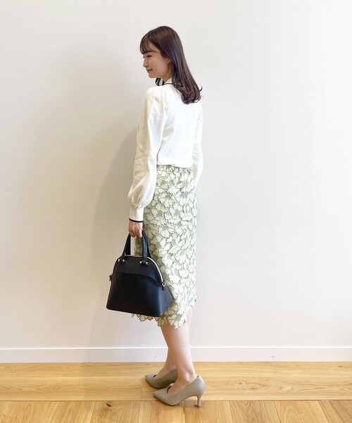 index（インデックス）の「◆配色 フラワーレースタイト（スカート・レディース・ライトグレー系4/イエロー系その他6/チャコール・36/40/42/38）」の18枚目の写真