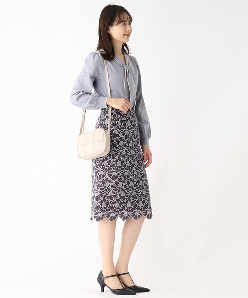 index（インデックス）の「◆配色 フラワーレースタイト（スカート・レディース・ライトグレー系4/イエロー系その他6/チャコール・36/40/42/38）」の15枚目の写真