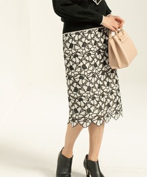 index | 配色 フラワーレースタイト(スカート)