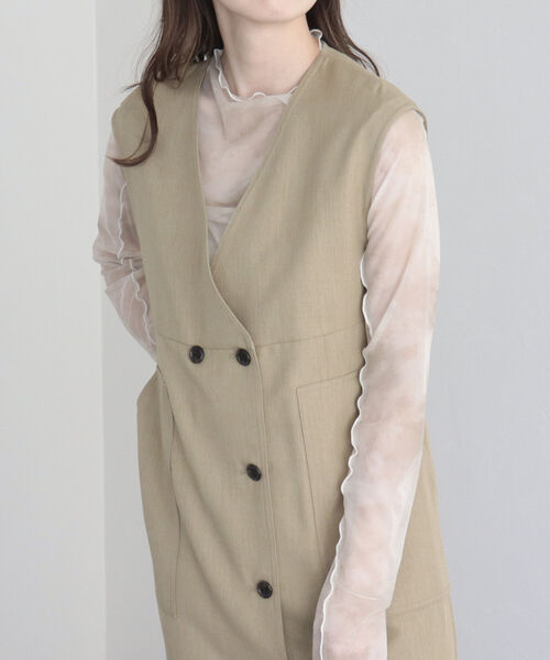 fredy emue（フレディエミュ）の「リネンライクジャンスカ＋ジレ（ペチコート付き）（ジャンパースカート・レディース・ブラック/ベージュ・38/36）」の22枚目の写真