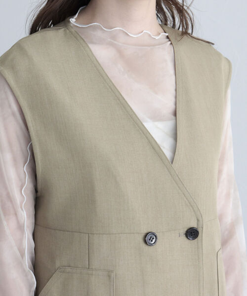 fredy emue（フレディエミュ）の「リネンライクジャンスカ＋ジレ（ペチコート付き）（ジャンパースカート・レディース・ブラック/ベージュ・38/36）」の11枚目の写真