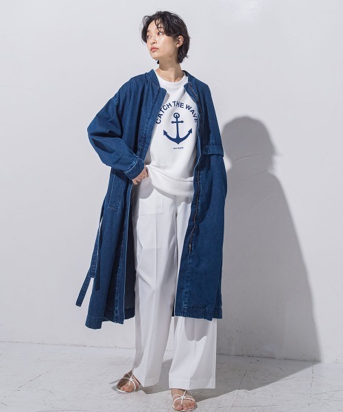 MAYSON GREY(メイソングレイ)の「【ECOBLUE】ベイカーディテールワイドパンツ(スラックス・レディース・ブラック/ブルー/ホワイト・SS/S/M/L)」の7枚目の写真