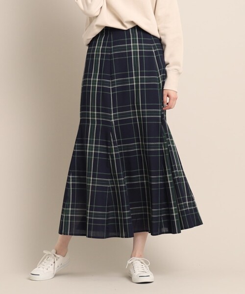 Dessin（デッサン）の「◆【大人着映えスカート・後ろウエストゴム】チェックマーメイドスカート＜XS～L＞（スカート・レディース・ワイン系3/ネイビー系1/ライトイエロー系2・02/00/03/01）」の2枚目の写真