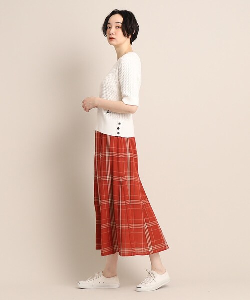 Dessin（デッサン）の「◆【大人着映えスカート・後ろウエストゴム】チェックマーメイドスカート＜XS～L＞（スカート・レディース・ワイン系3/ネイビー系1/ライトイエロー系2・02/00/03/01）」の11枚目の写真