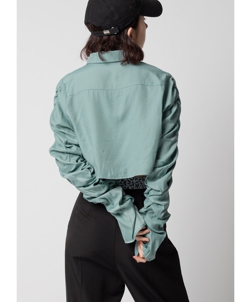 Adoon plain（アドーンプレーン）の「袖コンシャスブラウス（シャツ/ブラウス・レディース・オフホワイト/ライトブルー/ブラック・FREE）」の18枚目の写真