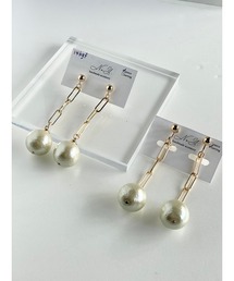 NoY./ビックパールチェーンピアス
