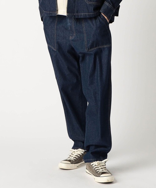 Grand PARK（グランドパーク）の「ライトデニムイージーベイカーパンツ（セットアップ対応アイテム）（デニムパンツ・メンズ・ネイビー/ブルー・X-LARGE/LARGE/MEDIUM）」の2枚目の写真