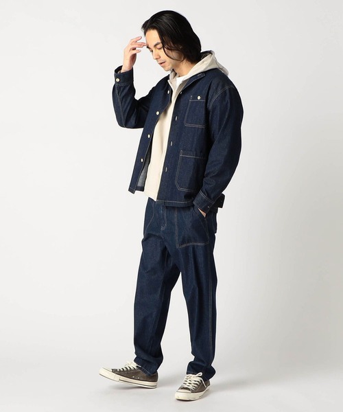 Grand PARK（グランドパーク）の「ライトデニムイージーベイカーパンツ（セットアップ対応アイテム）（デニムパンツ・メンズ・ネイビー/ブルー・X-LARGE/LARGE/MEDIUM）」の5枚目の写真