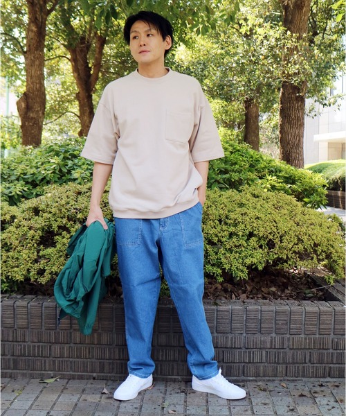 Grand PARK（グランドパーク）の「ライトデニムイージーベイカーパンツ（セットアップ対応アイテム）（デニムパンツ・メンズ・ネイビー/ブルー・X-LARGE/LARGE/MEDIUM）」の19枚目の写真