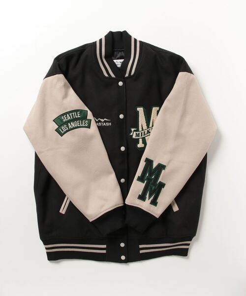 MILKFED.（ミルクフェド）の「MILKFED. × MANASTASH /ミルクフェド×マナスタッシュ　SPECIAL STADIUM JUMPER　VARSITY JACKET　バーシティージャケット スペシャルスタジアムジャンパー（スタジャン・メンズ・ブラック・L）」の3枚目の写真