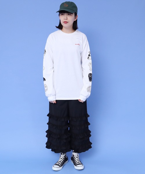 didizizi（ディディジジ）の「dog all stars　ロンT（Tシャツ/カットソー・レディース・ホワイト/ベージュ/サックスブルー・FREE）」の16枚目の写真