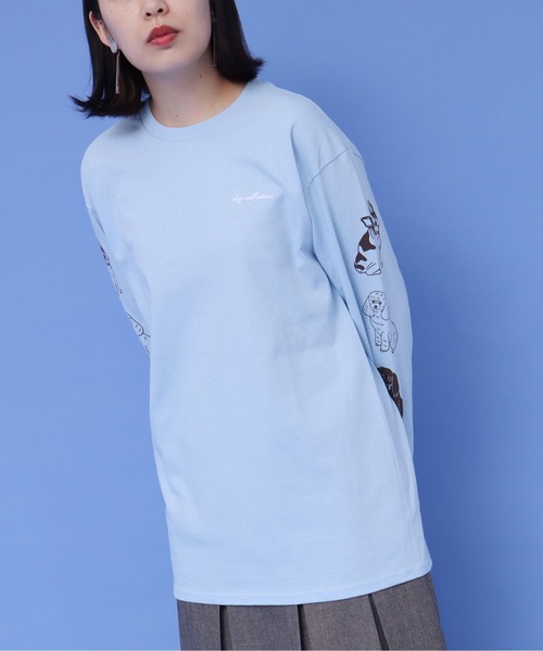 didizizi（ディディジジ）の「dog all stars　ロンT（Tシャツ/カットソー・レディース・ホワイト/ベージュ/サックスブルー・FREE）」の8枚目の写真