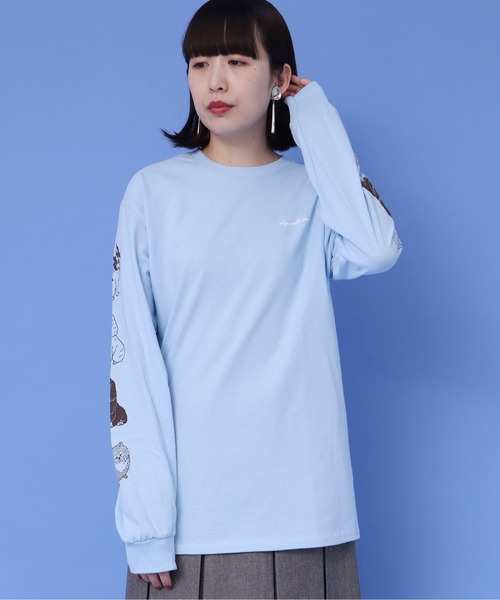 didizizi（ディディジジ）の「dog all stars　ロンT（Tシャツ/カットソー・レディース・ホワイト/ベージュ/サックスブルー・FREE）」の11枚目の写真