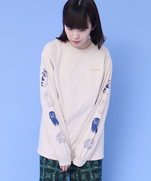 didizizi（ディディジジ）の「dog all stars　ロンT（Tシャツ/カットソー・レディース・ホワイト/ベージュ/サックスブルー・FREE）」の15枚目の写真