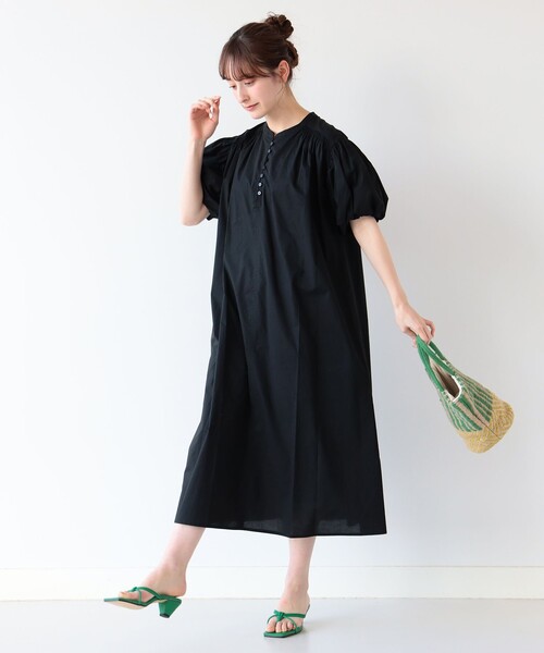 Ray BEAMS（レイビームス）の「Ray BEAMS / コットン ヨークギャザー ワンピース（ワンピース・レディース・ブラック/パープル/グリーン・ONE SIZE）」の4枚目の写真