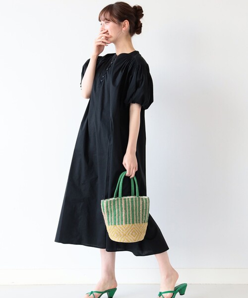 Ray BEAMS（レイビームス）の「Ray BEAMS / コットン ヨークギャザー ワンピース（ワンピース・レディース・ブラック/パープル/グリーン・ONE SIZE）」の9枚目の写真