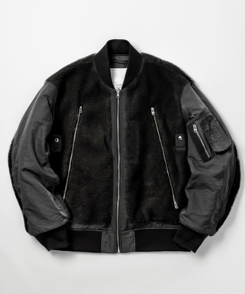 Wizzard(ウィザード)の「Wizzard ウィザード / BOMBER JACKET ボンバージャケット ボアビッグシルエットMA-1 / W23AW-BL020(MA-1・メンズ・グレー系その他/ベージュ×ブラック/ホワイト×グリーン/ブラック×ブラック・1/2/3)」の3枚目の写真