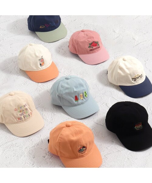BREEZE(ブリーズ)の「Colorful モチーフ刺繍キャップ(キャップ・キッズ・サックスブルー/ブルー/ブラック/アイボリー/オレンジ/ネイビー/ピンク/クリーム・50/54/58)」の10枚目の写真