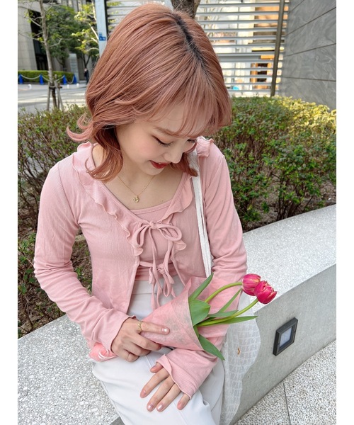 jumelle(ジュメロ)の「【セットアイテム】2setカーディガン(カーディガン/ボレロ・レディース・ベージュ/ピンク・FREE)」の10枚目の写真