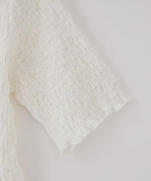 CITEN（シテン）の「＜CITEN＞シュリンク コンパクト Ｔシャツ（Tシャツ/カットソー・レディース・ダークブラウン/ホワイト/ブラック・FREE）」の6枚目の写真