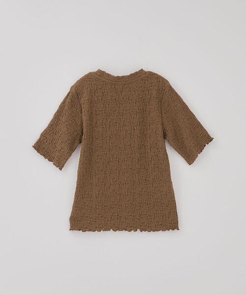 CITEN（シテン）の「＜CITEN＞シュリンク コンパクト Ｔシャツ（Tシャツ/カットソー・レディース・ダークブラウン/ホワイト/ブラック・FREE）」の13枚目の写真