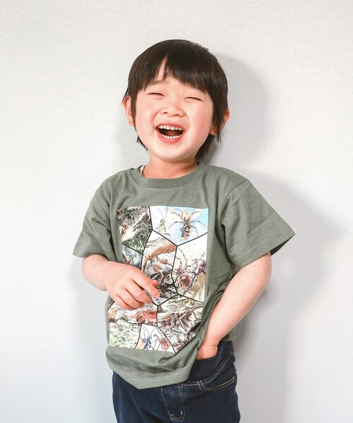 SHOO・LA・RUE（シューラルー）の「◆【最強王図鑑×SHOO・LA・RUE】8分割プリントTシャツ（Tシャツ/カットソー・キッズ・カーキ/アイボリー/ライトベージュ/ブラック・13/12/11/14）」の19枚目の写真