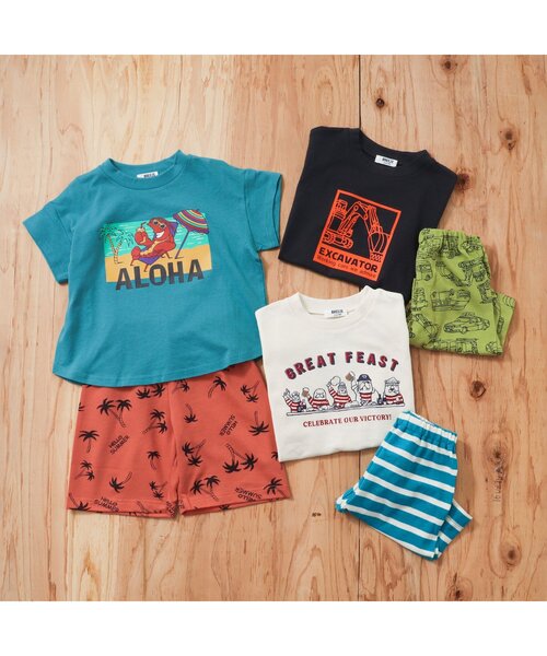 BREEZE（ブリーズ）の「BOYS3柄かぶりパジャマ（ルームウェア/パジャマ・キッズ・ターコイズブルー/チャコール/キナリ・100/90/110/130/80/120/140）」の4枚目の写真