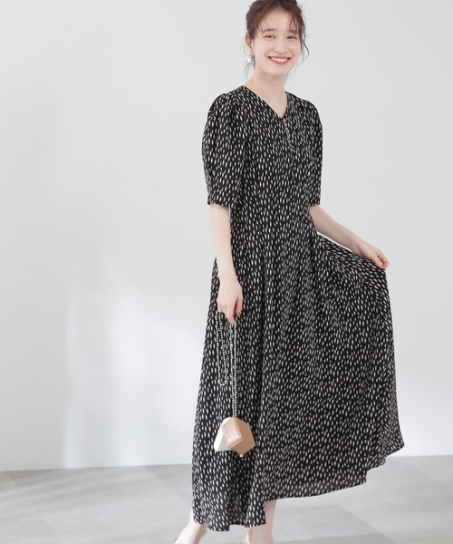 N.（N. Natural Beauty Basic）（エヌエヌナチュラルビューティーベーシック）の「【S Size Line】◆ブラッシュプリントワンピース（ワンピース・レディース・ホワイト系その他/ブラック系その他/ブラウン系その他・SMALL/MEDIUM）」の12枚目の写真