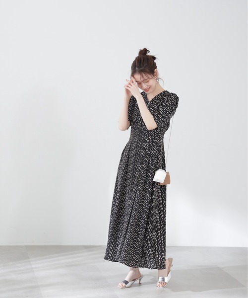 N.（N. Natural Beauty Basic）（エヌエヌナチュラルビューティーベーシック）の「【S Size Line】◆ブラッシュプリントワンピース（ワンピース・レディース・ホワイト系その他/ブラック系その他/ブラウン系その他・SMALL/MEDIUM）」の18枚目の写真