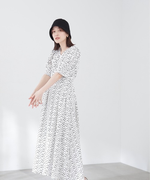 N.（N. Natural Beauty Basic）（エヌエヌナチュラルビューティーベーシック）の「【S Size Line】◆ブラッシュプリントワンピース（ワンピース・レディース・ホワイト系その他/ブラック系その他/ブラウン系その他・SMALL/MEDIUM）」の20枚目の写真