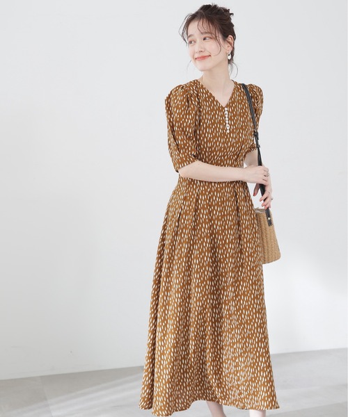 N.（N. Natural Beauty Basic）（エヌエヌナチュラルビューティーベーシック）の「【S Size Line】◆ブラッシュプリントワンピース（ワンピース・レディース・ホワイト系その他/ブラック系その他/ブラウン系その他・SMALL/MEDIUM）」の22枚目の写真