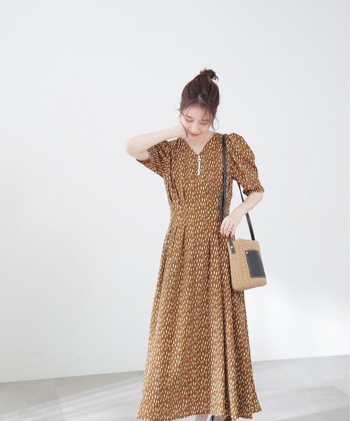 N.（N. Natural Beauty Basic）（エヌエヌナチュラルビューティーベーシック）の「【S Size Line】◆ブラッシュプリントワンピース（ワンピース・レディース・ホワイト系その他/ブラック系その他/ブラウン系その他・SMALL/MEDIUM）」の13枚目の写真