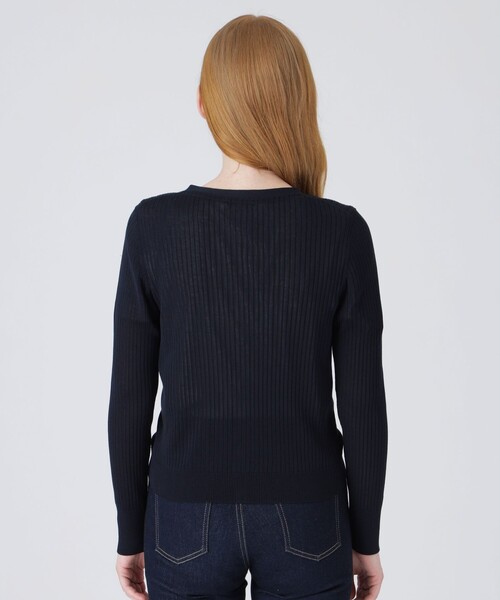 【状態良好】ブルーレーベルクレストブリッジ☆アセテートコットンカーディガン BLUE LABEL CRESTBRIDGE（ブルーレーベルクレストブリッジ）の