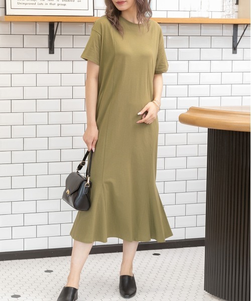 ad thie(アドティエ)の「マーメイド ロング ワンピース(ワンピース・レディース・ブラウン/ライトベージュ/モカ/チャコール/ダークブラウン/ブラック/ベージュ/ピンク/ダークグリーン/ブルーグレー・FREE/LL)」の9枚目の写真