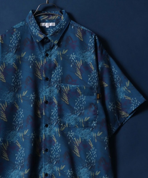 ANPAS（アンパス）の「Total Pattern Print Oversized Shirt/総柄プリント オーバーサイズ  シャツ（シャツ/ブラウス・メンズ・ブラック系その他/グレー系その他/ブルー系その他・L/LL/M）」の3枚目の写真