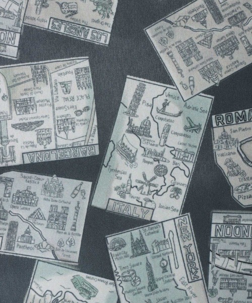 ANPAS（アンパス）の「Total Pattern Print Oversized Shirt/総柄プリント オーバーサイズ  シャツ（シャツ/ブラウス・メンズ・ブラック系その他/グレー系その他/ブルー系その他・L/LL/M）」の9枚目の写真