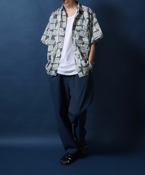 ANPAS（アンパス）の「Total Pattern Print Oversized Shirt/総柄プリント オーバーサイズ  シャツ（シャツ/ブラウス・メンズ・ブラック系その他/グレー系その他/ブルー系その他・L/LL/M）」の12枚目の写真