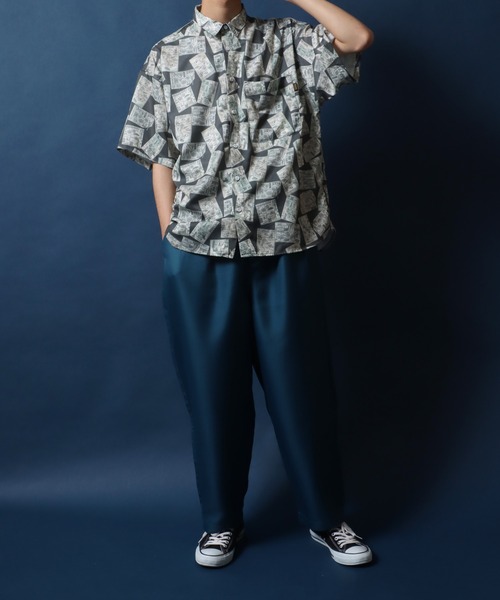ANPAS（アンパス）の「Total Pattern Print Oversized Shirt/総柄プリント オーバーサイズ  シャツ（シャツ/ブラウス・メンズ・ブラック系その他/グレー系その他/ブルー系その他・L/LL/M）」の18枚目の写真