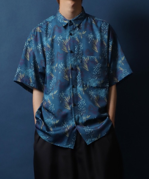 ANPAS（アンパス）の「Total Pattern Print Oversized Shirt/総柄プリント オーバーサイズ  シャツ（シャツ/ブラウス・メンズ・ブラック系その他/グレー系その他/ブルー系その他・L/LL/M）」の22枚目の写真