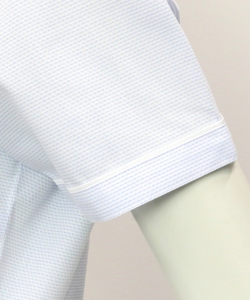 TOKYO SHIRTS（トウキョウシャツ）の「形態安定ノーアイロン ラウンド衿 半袖ビジネスワイシャツ（ビジネスシャツ・レディース・サックスブルー・M/LL/XL/XS/L/S）」の4枚目の写真